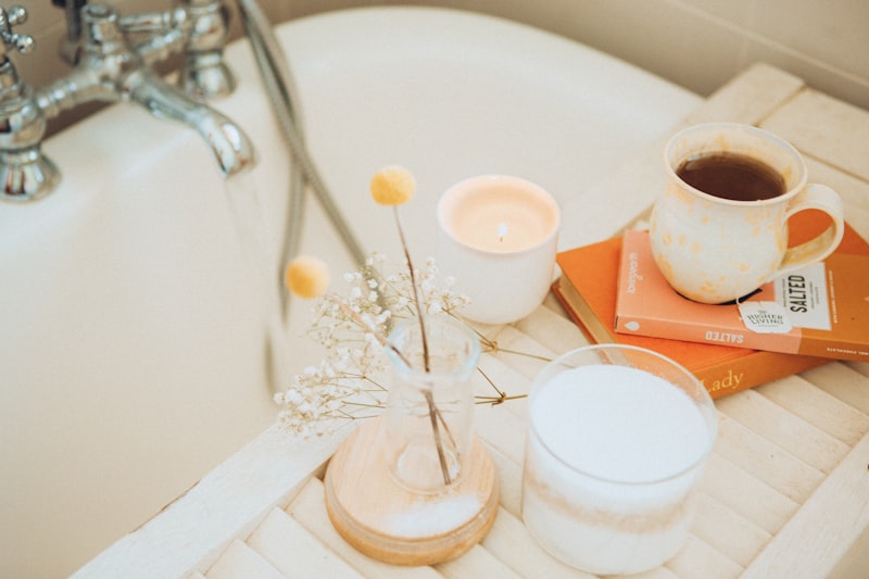 Essential oils in a bath tub